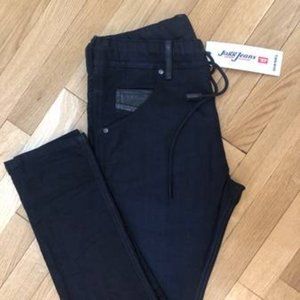 Diesel Jeans: Denim joggers with Leather Detail